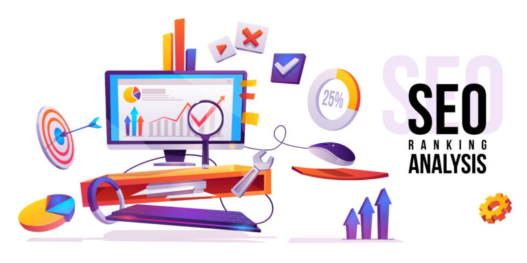 SEO ranking analysis internet technology banner